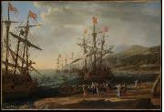 Claude Lorrain The Trojan Women Set Fire to their Fleet Sweden oil painting artist